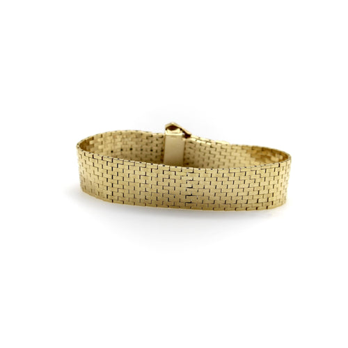 Bracelet Retro buckle bracelet in 14K gold, rubies and diamonds 58 Facettes 11191