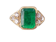 52 Bague en or jaune 18 carats, émeraude et diamants 58 Facettes Bague 9