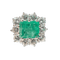 54 Bague marguerite en or blanc, émeraude et diamants 58 Facettes Bague 18