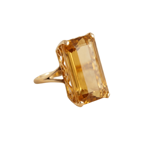 18 kt guldring med citrin 