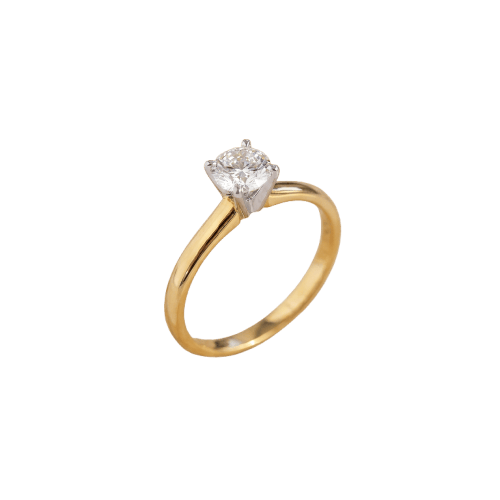diamante solitario - Anillo de oro amarillo 585 y diamante 
