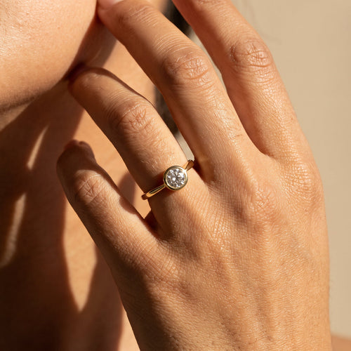 Bague 58 Bague solitaire en or jaune 585 et diamant 58 Facettes HJ062615