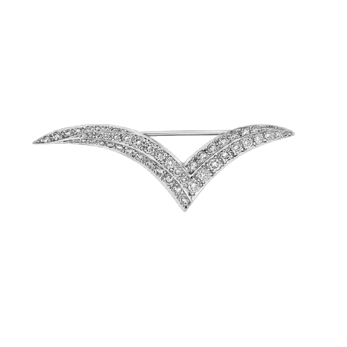 Tiffany & Co. Seagull - Broche Grande Mouette en platine et diamants 58 Facettes B12