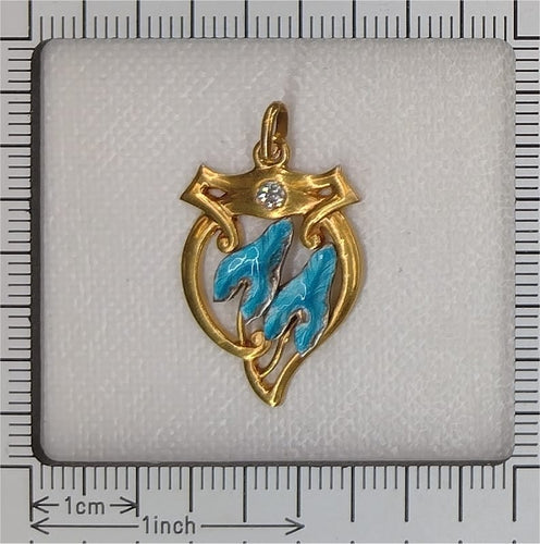 26065-0291.p06_Ca  1900 Arts and Crafts Art Nouveau Gold Enamel Diamond Pendant-en.jpg