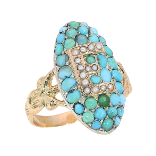 26106-0420.p10_A Grand Victorian Letter E Ring in Turquoise Pearl and Gold circa 1870-en.jpg