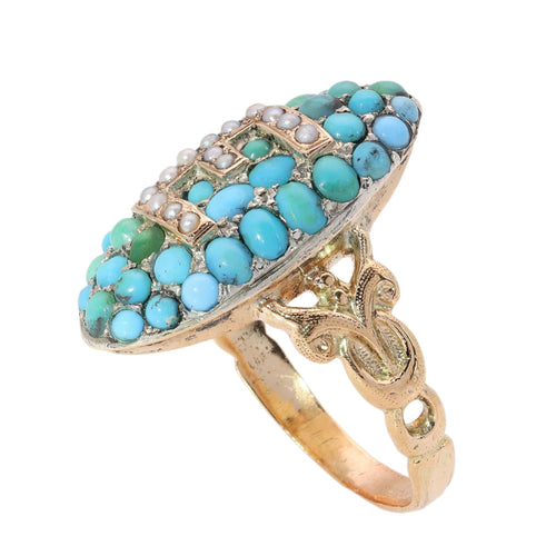 26106-0420.p05_A Grand Victorian Letter E Ring in Turquoise Pearl and Gold circa 1870-en.jpg