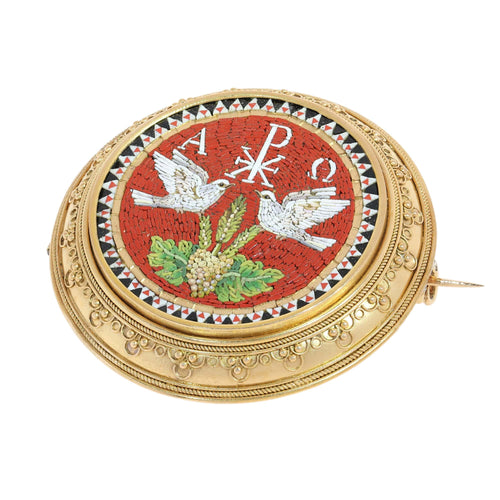 26127-0287.p03_Suite antica di spilla e orecchini in oro con micromosaico in oro 18K Circa 1870-en.jpg