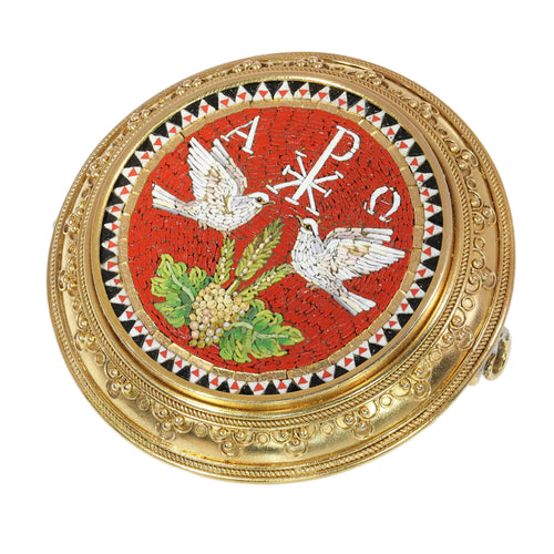 26127-0287.p04_Suite antica di spilla e orecchini in oro con micromosaico in oro 18K Circa 1870-en.jpg