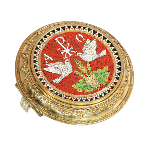 26127-0287.p05_Suite antica di spilla e orecchini in oro con micromosaico in oro 18K Circa 1870-en.jpg