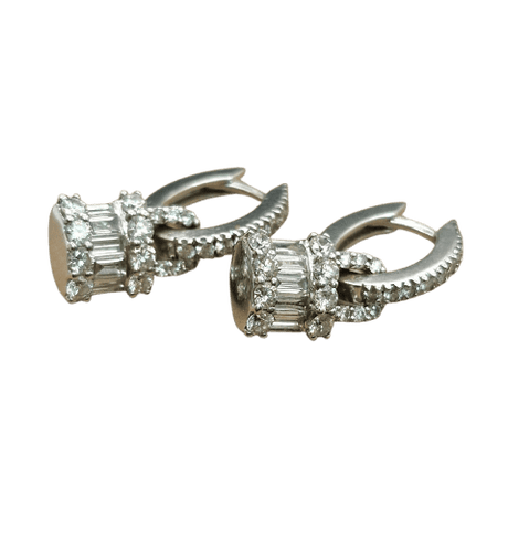 Crivelli Lock - White gold and diamond earrings 