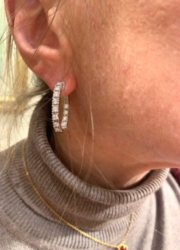 Boucles d'oreilles Boucles d'oreilles créoles - Diamants 1,06 ct en or gris 18 carats 58 Facettes BO198