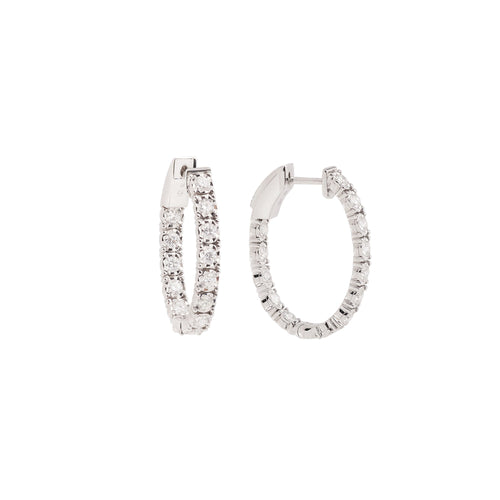 Boucles d'oreilles Boucles d'oreilles créoles - Diamants 1,06 ct en or gris 18 carats 58 Facettes BO198