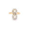 Bague 54 Bague Toi & Moi ancienne en or jaune 18 carats, platine, perles et diamants 58 Facettes B388