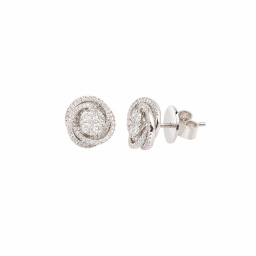 Boucles d'oreilles Boucles d'oreilles tourbillons pavées de diamants en or gris 18 carats 58 Facettes BO258