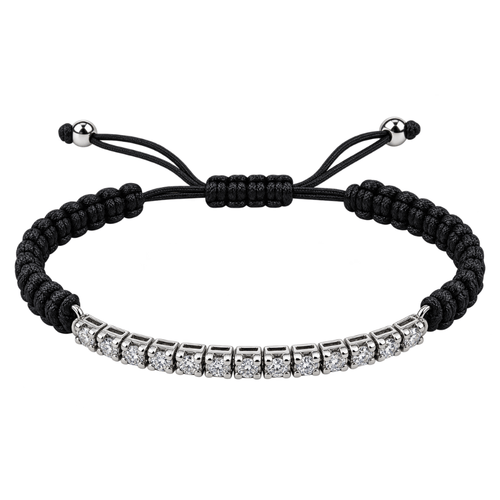 Bracelet ajustable en or blanc 18k et diamants 58 Facettes P161