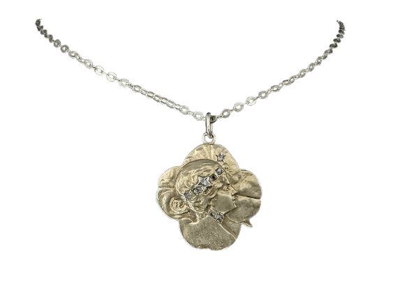 Art Nouveau - Pendentif en or jaune 18 ct et diamants 58 Facettes Pendentif 01