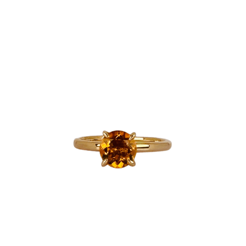 Bague 55 Bague solitaire en or jaune avec citrine 58 Facettes 2608002