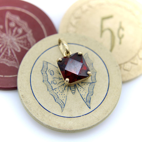 Signature-Anhänger - Tansanischer Granat-Anhänger aus 14K Gold 58 Facettes 11201