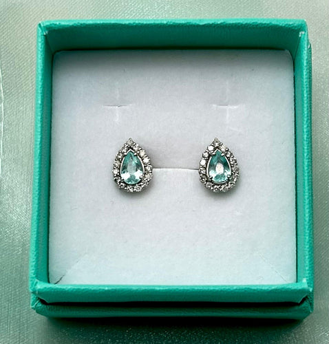 Boucles d'oreilles Boucles d'oreilles en or blanc 18k, tourmalines Paraíba et diamants 58 Facettes ORECCHINI PARAIBA