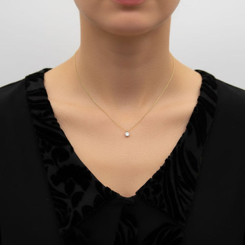 Halsketting 14K gouden halsketting met oudgeslepen diamant 0,60 ct 58 Facettes 11203