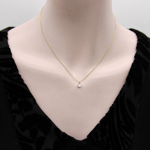 Halsketting 14K gouden halsketting met oudgeslepen diamant 0,60 ct 58 Facettes 11203