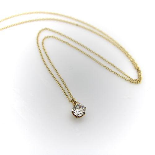 Halsketting 14K gouden halsketting met oudgeslepen diamant 0,60 ct 58 Facettes 11203