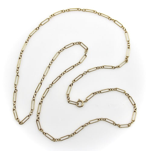 Victorian Necklace - 14K Gold Paperclip Chain Necklace 58 Facettes 11204