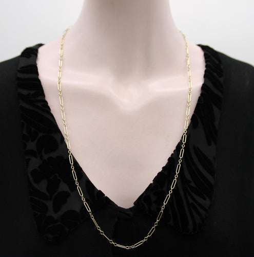 Victorian Necklace - 14K Gold Paperclip Chain Necklace 58 Facettes 11204