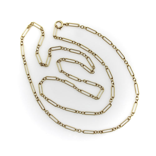Victorian Necklace - 14K Gold Paperclip Chain Necklace 58 Facettes 11204