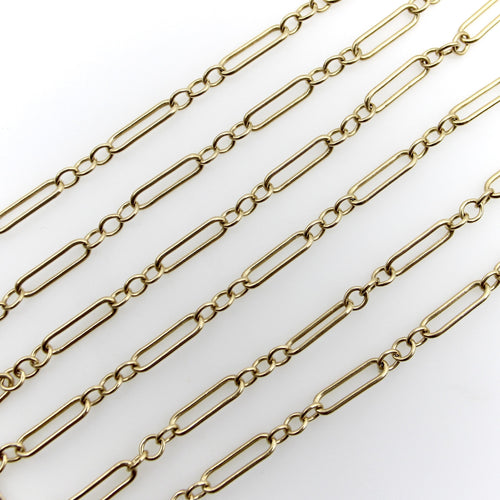 Victorian Necklace - 14K Gold Paperclip Chain Necklace 58 Facettes 11204