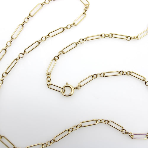 Victorian Necklace - 14K Gold Paperclip Chain Necklace 58 Facettes 11204