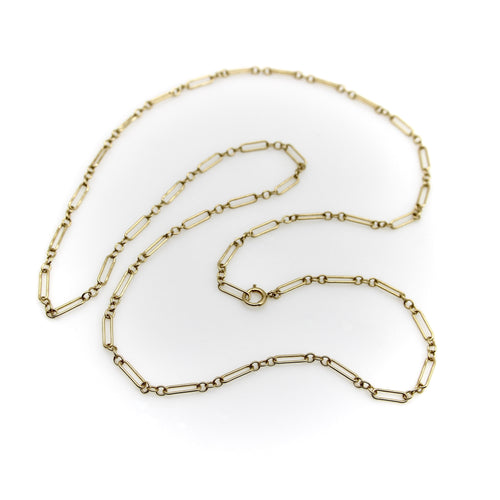 Victorian Necklace - 14K Gold Paperclip Chain Necklace 58 Facettes 11204
