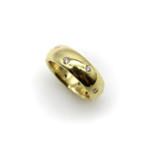 Ring 57 Stern - Donut-Creolenring aus 18 Karat Gold und Diamanten 58 Facettes 11205