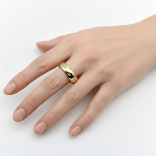 Ring 57 Stern - Donut-Creolenring aus 18 Karat Gold und Diamanten 58 Facettes 11205