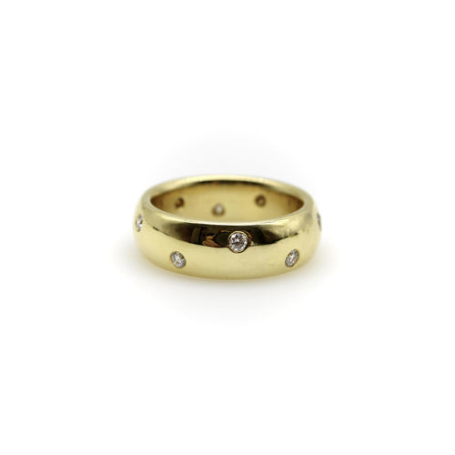 Ring 57 Stern - Donut-Creolenring aus 18 Karat Gold und Diamanten 58 Facettes 11205