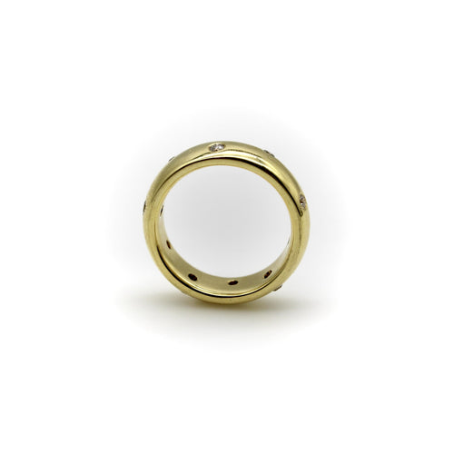 Ring 57 Stern - Donut-Creolenring aus 18 Karat Gold und Diamanten 58 Facettes 11205