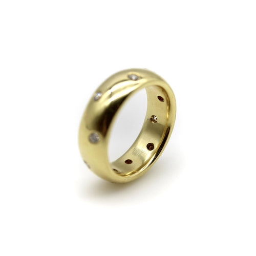 Ring 57 Stern - Donut-Creolenring aus 18 Karat Gold und Diamanten 58 Facettes 11205