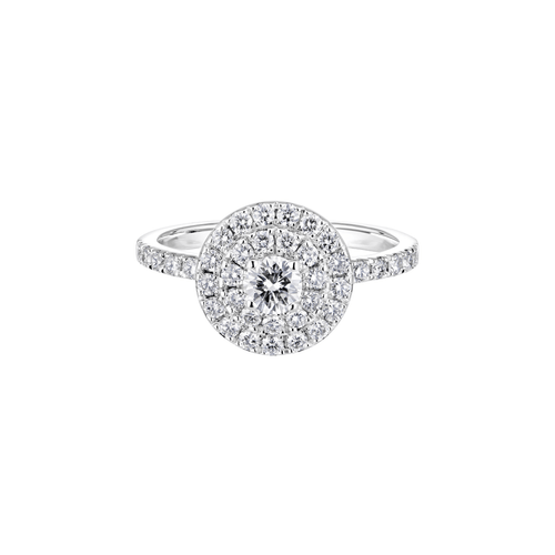 Bague 52 Gemmyo - Bague Rétroromantique marguerite en or gris et diamants 58 Facettes BD209