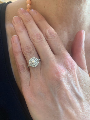 Bague 52 Gemmyo - Bague Rétroromantique marguerite en or gris et diamants 58 Facettes BD209