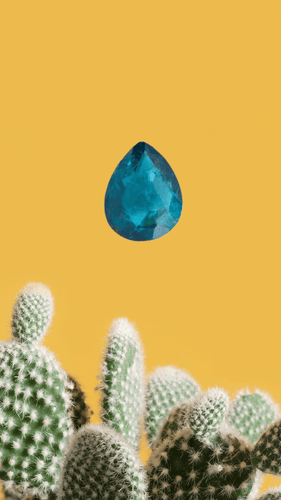 Tourmaline verte/bleue - Pierre poire 4,08 carats 58 Facettes P111