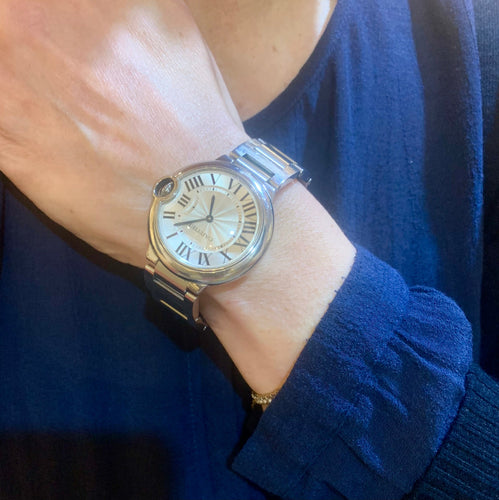 Montre Cartier Ballon Bleu - Montre en acier 36 mm 58 Facettes M106