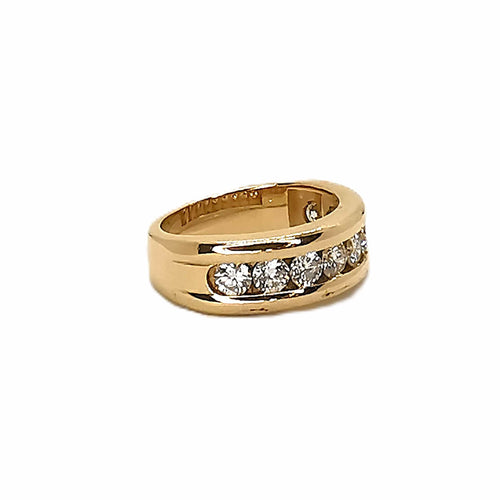 Bague 48 Demi-alliance - Bague en or jaune 18 carats et diamants 58 Facettes BVP-ALL-0003