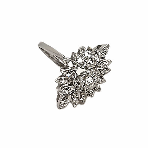 Bague 59 Bague marquise en or blanc 18 carats et diamants 58 Facettes BVP-BAG-0006
