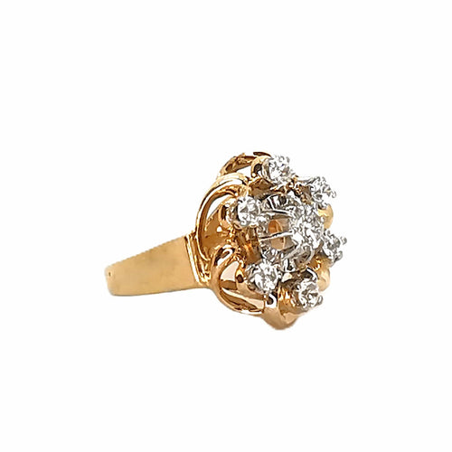 Bague 52 Bague vintage - Diamants en or jaune 18 carats et platine 58 Facettes BVP-BAG-0005