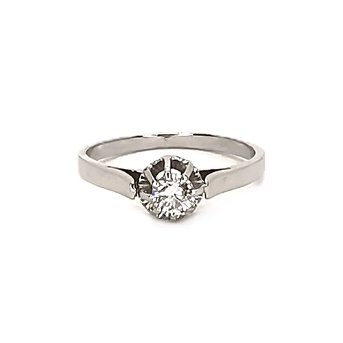 Bague 51 Bague solitaire - Diamant 0,25 ct en or blanc 18 carats et platine 58 Facettes BVP-BAG-0009