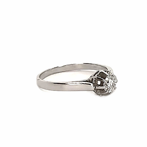 Bague 51 Bague solitaire - Diamant 0,25 ct en or blanc 18 carats et platine 58 Facettes BVP-BAG-0009