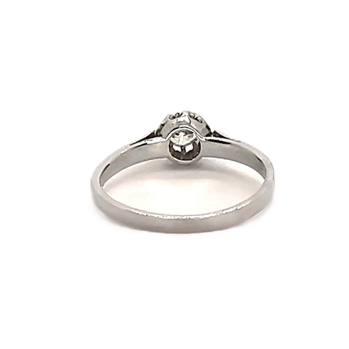 Bague 51 Bague solitaire - Diamant 0,25 ct en or blanc 18 carats et platine 58 Facettes BVP-BAG-0009