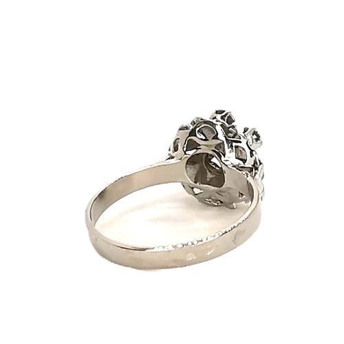 Bague 55 Bague chaton effet vintage en or blanc 18 carats et diamants 58 Facettes BVP-BAG-0008