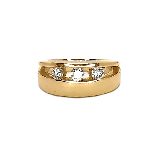 Bague 58 Bague en or jaune 18 carats sertie de diamants 58 Facettes BVP-BAG-0010