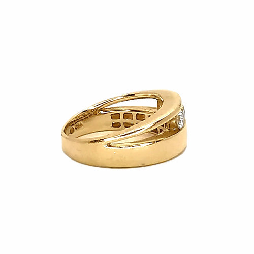 Bague 58 Bague en or jaune 18 carats sertie de diamants 58 Facettes BVP-BAG-0010